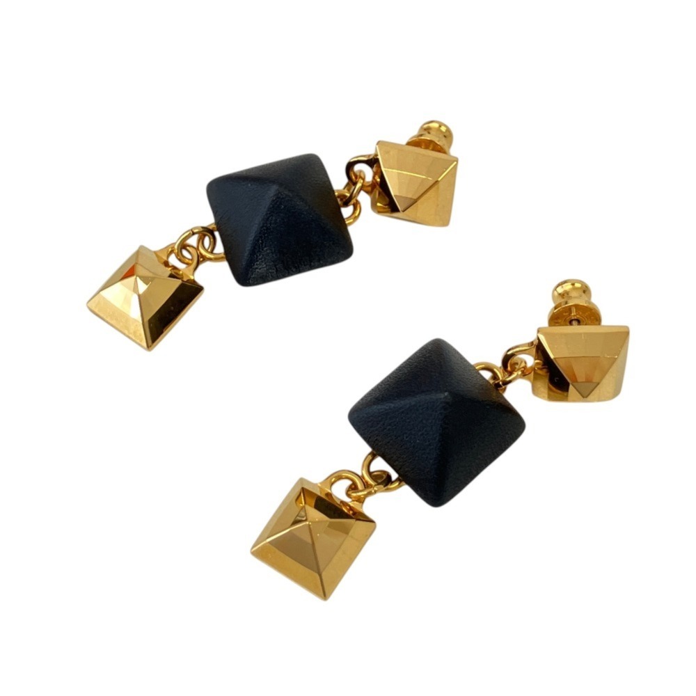 HERMES Discoforble Medor Stud Drop Earrings, Gold Color, Women's